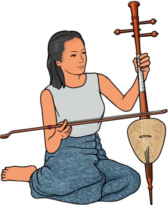 ソー・サム・サイを演奏する女性