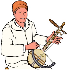 リバーブを演奏する人（モロッコ）