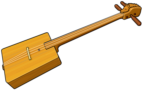 トゥバ共和国の弦楽器 : 表面板が木製のドシプルール doshpuluur