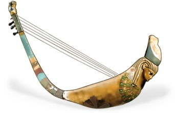 エジプトの弓型ハープ