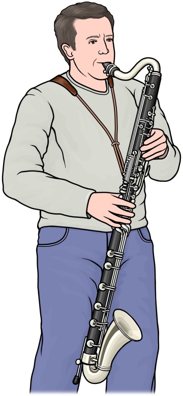 バス・クラリネットを演奏している人 bass clarinet