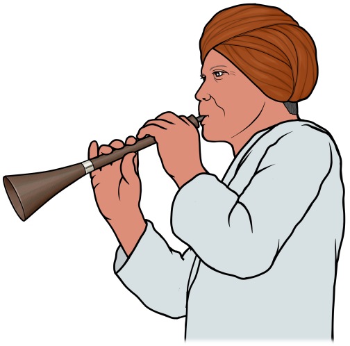 インドの楽器 タンムリを演奏する人