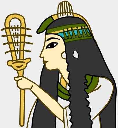 古代エジプトの壁画に描かれたシストルムを持つ女性